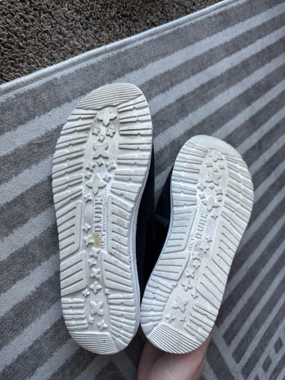 Hey Dude Black Canvas Slip-On Shoes with White Sole - Picture 2 of 2